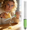 thumbnail image 1 of Stainless Cheese Grater & Ergonomic Soft Black Handle Silver Kitchen Tool For Cheese, 1 of 9