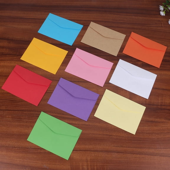 FOLOYORI 60Pcs Colored Paper Envelopes Eco Friendly Blank Storage for Postcard and Name Cards