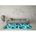 thumbnail image 3 of Ahgly Company Indoor Square Abstract Light Blue Modern Area Rugs, 5' Square, 3 of 4