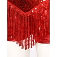 thumbnail image 6 of YUUMIN Women Latin Dance Costumes Sequin Fringe Dance Leotard Shiny Tassel Dress Jazz Ballroom Dance Red S, 6 of 7