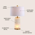 thumbnail image 3 of JONATHAN Y Eliza 25.5" Alabaster LED Table Lamp, White/Gold Leaf, JYL6203A, 3 of 8