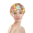 thumbnail image 3 of Kdxio Donut and Blue Print Shower Cap for Women,Elastic and Reusable,Double Waterproof Layers Bathing Hat, 3 of 9
