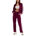 thumbnail image 3 of EKOUAER Women's Velvet Velor Tracksuits 2 Piece Lounge Outfits Zip Up Sweatshirt and Sweatpants with Pockets, 3 of 6