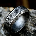 thumbnail image 2 of Destyer Gifts For Friends Vintage Steel Ring For Men Unisex Vintage Rings All black 10 1Set, 2 of 6