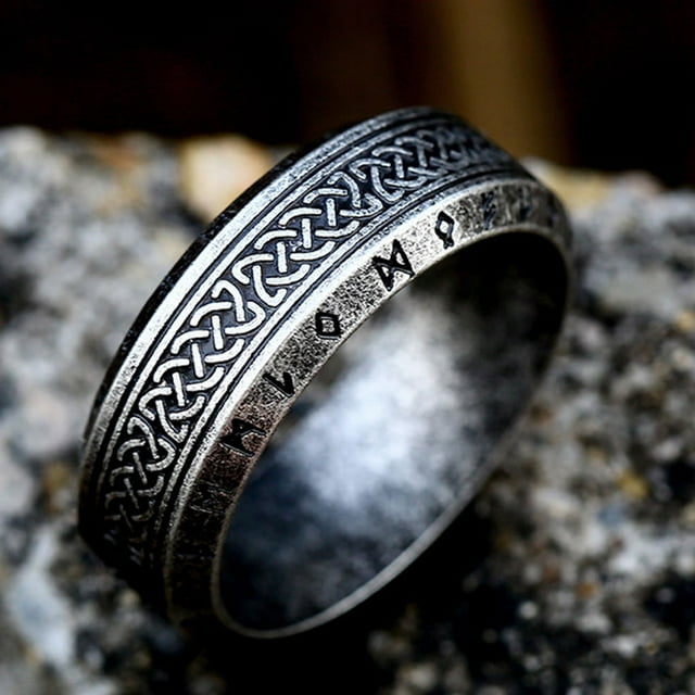 Baohd Vintage Steel Ring Gift For Men And Women Unique Style Metal For Unisex Ring For Men Gifts For Friends Rings All black 8 1Set