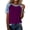 Purple, variant on Staron Summer Tops for Women Casual Short Sleeve Round Neck Patchwork Blouse Shirt, Brown S