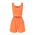 thumbnail image 5 of WAYUTE 2 Piece Sets for Women Soft Sleeveless Matching Clothing Crop Top and High Waisted Shorts Solid Color Casual Summer Outfits, 5 of 5