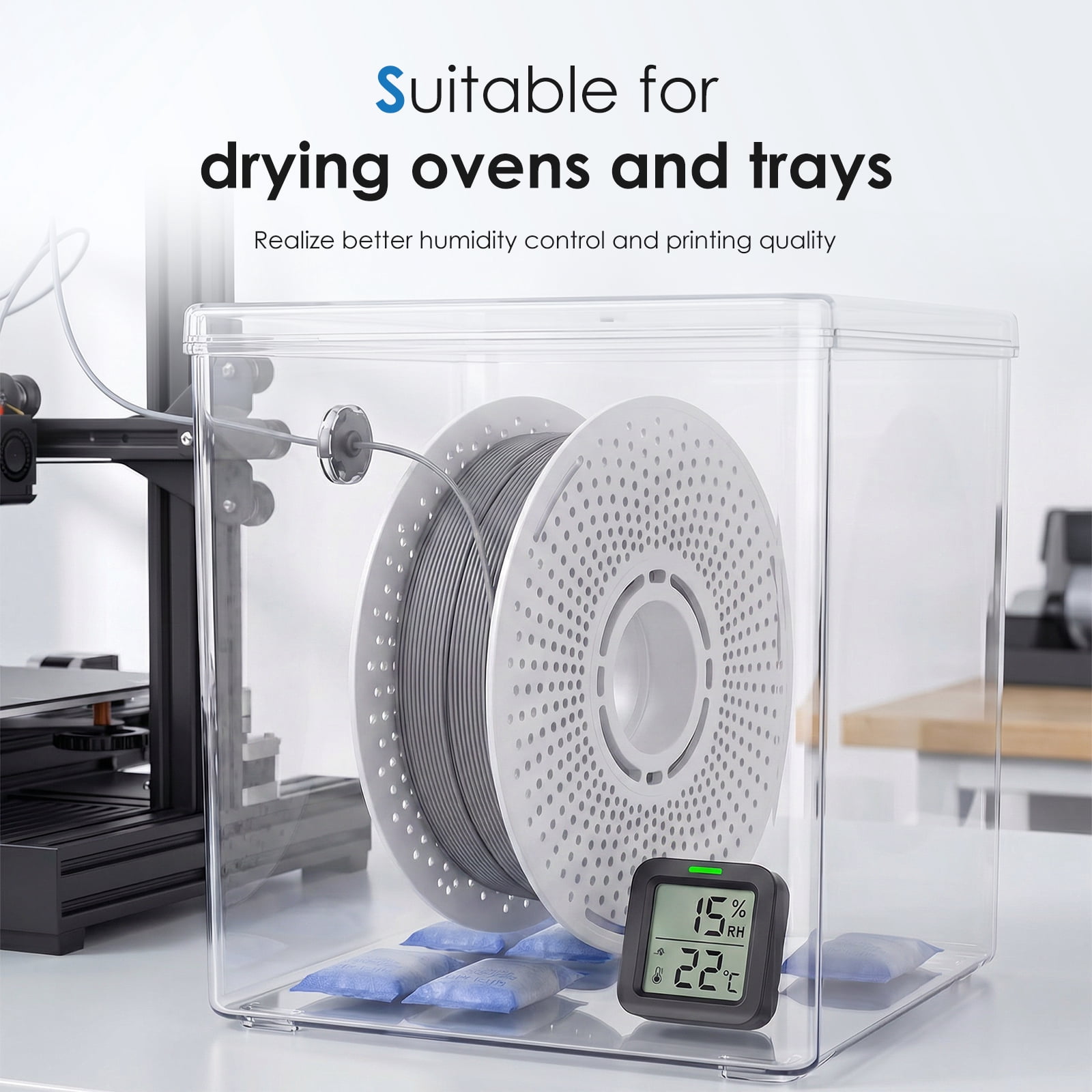 Reusable 3D Printer Filament Spool for Bambu Lab P1S P1P A1 X1C - 2Pcs ABS Filament Reel Holder for PLA PETG TPU - Empty Refillable Spool Replacement, 1kg Capacity