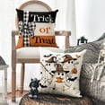 thumbnail image 4 of Sm:)e Black Trick or Treat Ghost Pumpkin Happy Halloween Pillow Covers 18x18 Inch Set of 2, Cushion Covers for Sofa Home Decor, 4 of 8