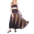 thumbnail image 2 of Franhais Women Bohemian Long Skirt, Elastic High Waist Big Hem Tie-up Skirt for Beach/ Seaside/ Vacation, 2 of 9