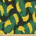 thumbnail image 2 of Ambesonne Banana Fabric by the Yard Upholstery, Tropical Leaves Fruits Art, 2 Yards, Earth Yellow Jade Green, 2 of 5
