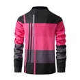 thumbnail image 4 of pstuiky camisas de manga larga para hombre, Camisa de manga larga con solapa y botones de tela holgada con diseño de patchwork para hombre Tops casuales para hombres s, 4 of 8