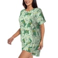 thumbnail image 2 of Naloa Cute Dinosaurs in Space Women's Short-Sleeved Pajama Set, Loungewear, Summer pajamas, Breathable Cozy - 4X-Large, 2 of 9