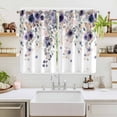 thumbnail image 2 of Purple Flowers Kitchen Curtains Window Panels, Spring Floral Elegant Pastoral Watercolor Insulated Window Treatment Curtain, Grommet Curtains for Bedroom/Living Room/Bathroom, 2 Piece 52"Wx72"L, 2 of 8