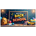 thumbnail image 1 of Colorful Rainbow Themed Welcome Back to School Banner Backdrop Background Decorations Party Supplies for Classroom Entrance School Events Photography Props, 1 of 4