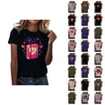 thumbnail image 1 of T-shirt Femme Saint-Valentin 2026 Manches Courtes Col Rond Graphique Cœur d'Amour, 1 of 4