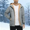 thumbnail image 5 of Men's Fleece Hoodie Winter Zip Up Sweatshirt Sherpa Lined Jacket Heavyweight Hoodies Pullover Warm Coat Hooded Outwear, 5 of 7