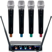 Four Channel Wireless Handheld Microphone System Mic-on-Chip Technology H4 Frequency