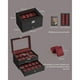 thumbnail image 3 of SONGMICS Caja de Relojes de 20 Ranuras, Estuche de Relojes con Tapa de Vidrio, 2 Niveles, Cerradura, Cuero Sintético Negro y Forro Rojo Vino, 3 of 6