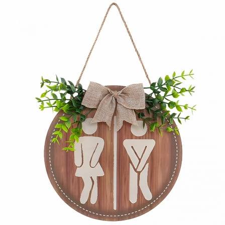 LAMIRO Rustic Toilet Sign,bathroom signs,bathroom signs decor,Wooden Toilet Sign Wall Decor for Door Farmhouse Bathroom