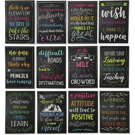 12 Pack Small Inspirational Notebooks with Growth Mindset Quotes - Pocket Size - Motivational Journal Notepads for Students, School, Office, Employee Gifts (3.5x5 in)