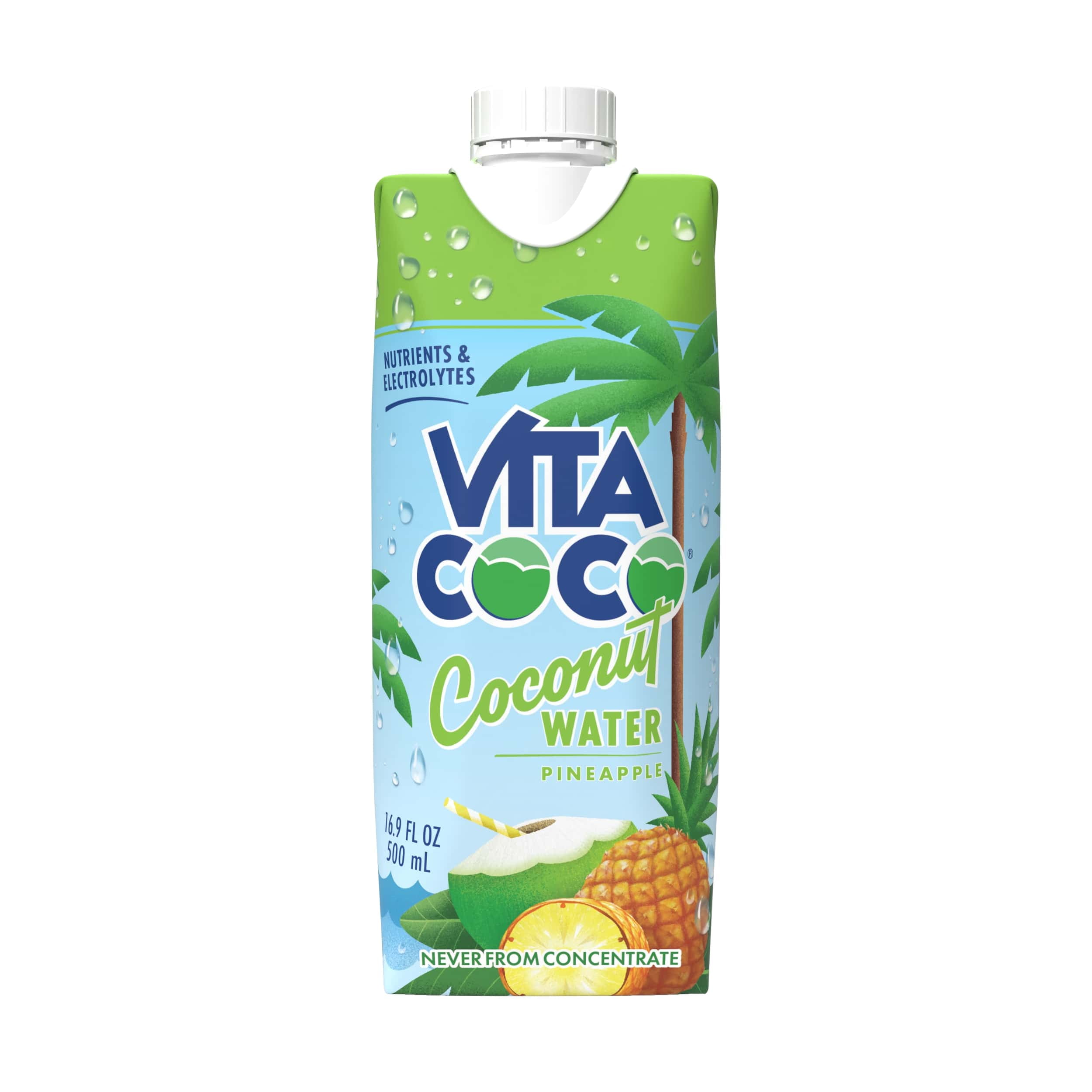 Vita Coco Coconut Water, Pineapple, 16.9 fl oz Tetra