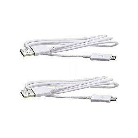 Samsung Micro USB Charging Data Cable for Galaxy S2/S3/S4/Note 1/2, 2 Pack - Non-Retail Packaging - White