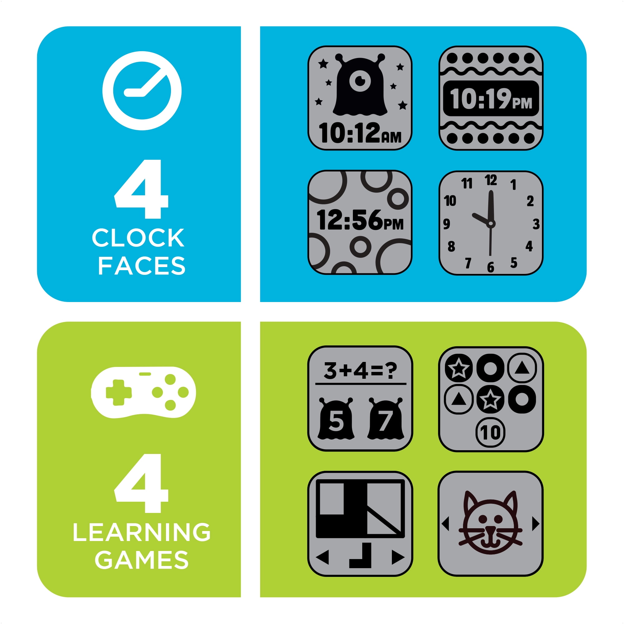 PlayZoom Unisex Kids Smartwatch Learning Fun Games Lcd Sport Birthday Gift (Navy Space)