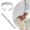 thumbnail image 6 of BIMZUC Butterfly Buckle Stainless Steel Watch Strap Replacement Adjustable Length Watch Band Accessory with Adjust Tool for Men and Women, Silver 16mm / 0.63 inches, 6 of 9