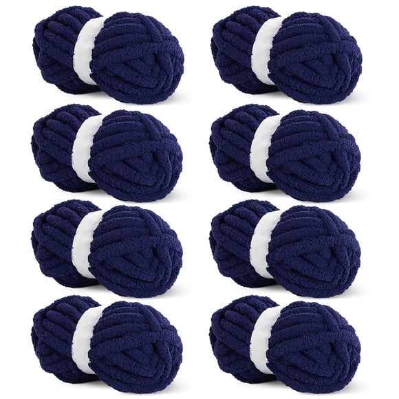 Chenilla gruesa para tejer a ganchillo, color azul marino, de Yarn HOMBYS, 227 g