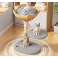 thumbnail image 5 of TABU 35"H Wooden Cat Tree,Cat Scratching Post with Spacious Cat Condo,Cat Tower for Small&Medium Cats,Indoor,Gray, 5 of 7
