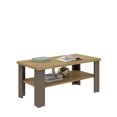 thumbnail image 3 of HomeRoots 490415 35 in. Natural & Brown Rectangular Coffee Table with Shelf, 3 of 3