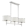 thumbnail image 4 of White with Polished Nickel Acccents Three Light Linear Chandelier from the Delphi Collection, 4 of 6