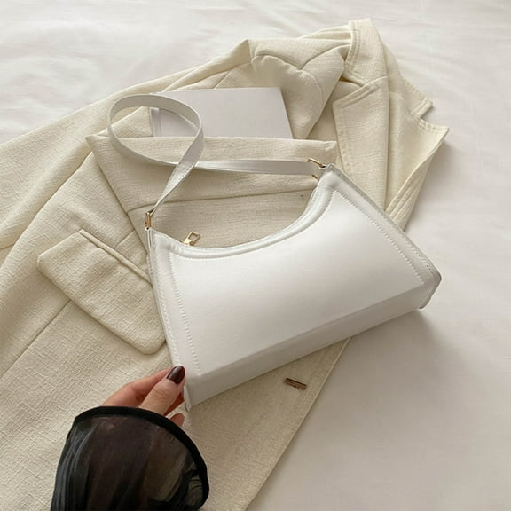 White Casual Shoulder Bag For Women Crossbody Purse Fashion Messenger Handbag Small Pocketbook Daily Bag Pu Leather Bag Black White
