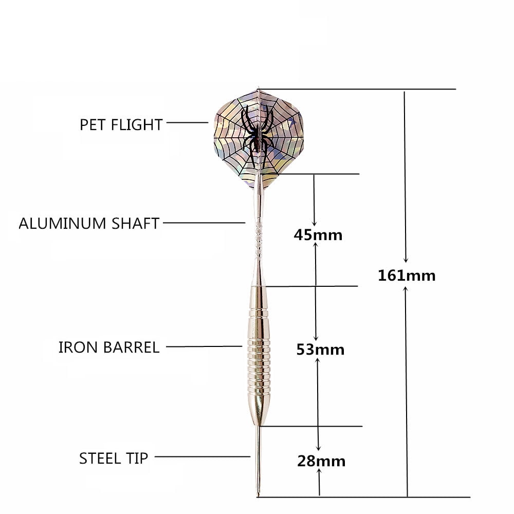 22g Darts Set "Nighthawk" with steel tip | 6 Flights | Darts with steel tips