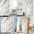 thumbnail image 6 of White Golden Marble Texture Fabric Shower Curtain Abstract Style Washable Shower Curtains for Bathroom, Waterproof Bath Curtain with Hooks Home Decor 72x84in, 6 of 8