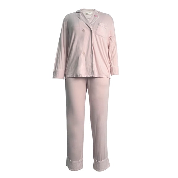 PETYWER Women's Pajamas Set 2 Piece Button Down Soft Long Sleeve Top and Pants Sleepwear Set Pink