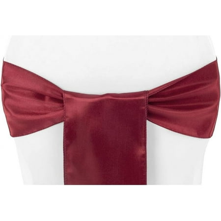 

10 Pcs Standard 6 W X 108 L Chair Sash - Burgundy For Wedding & Event Decor