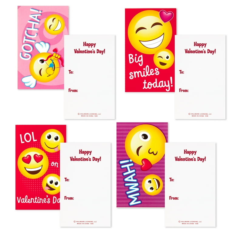 Valentine's Day Card: Hallmark Kids' Valentine Cards and Mailbox for  Classroom Exchange (Emoticons), 1 ct - Kroger