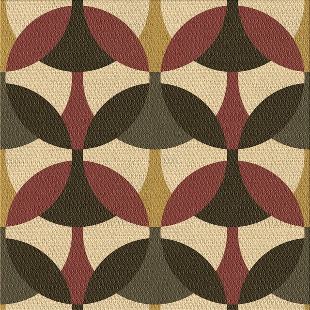 Ahgly Company Tapis d'Intérieur Lavable en Machine Carré Transitionnel Rouge Brun, 8 Pieds Carré