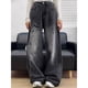 thumbnail image 1 of Pantalones vaqueros holgados negros lavados con grafiti de Hello Kitty de Sanrio para mujer, pantalones de pierna ancha estilo urbano vintage de dibujos animados, pantalones de tendencia coreana Y2k, 1 of 5