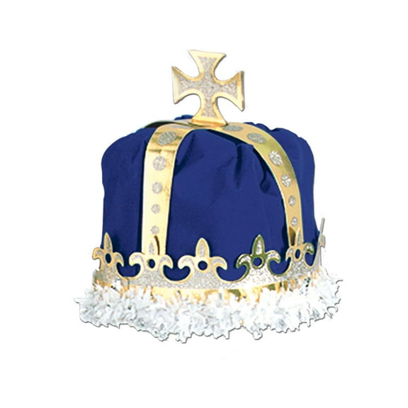 Club Pack of 12 Blue Royal King's Crown Party Hats