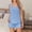 Blue, variant on Naittoop Women Cami Pajama Set V-Neck Lettuce Trim Sleeveless Tank Top and Shorts 2 Piece PJ Set Loungewear Sleepwear