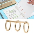 thumbnail image 4 of Binder Rings, Segmented Beautiful Colors 3 Hole Connected Rings  For Hand Book For Photo Albums For Desk Calendars Gold,Silver,Black, 4 of 8
