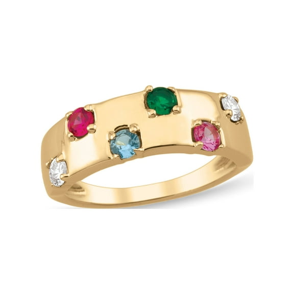 Personalized Alternate Birthstone Family Ring in 10K Gold by Jewlster