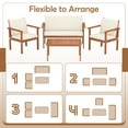 thumbnail image 4 of Gymax 4 Pieces Patio Furniture Set Acacia Wood Porch Chairs w/ Table, 4 of 10