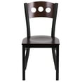 thumbnail image 6 of Emma + Oliver Black 3 Circle Back Metal Dining Chair - Walnut Wood Back & Seat, 6 of 7
