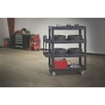 thumbnail image 6 of Rubbermaid Commercial 2128657 BRUTE 24.35 in. x 54.1 in. x 62.4 in. 4 Shelves 700 lb Capacity Plastic Heavy Duty Ergo Utility Cart - Black, 6 of 6