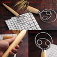 thumbnail image 2 of Batidor de masa danés, mezclador de pan manual de estilo holandés de acero inoxidable batidor de masa herramienta perfecta para hornear para pastelería o pizza, 2 of 5