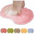 thumbnail image 1 of 2026 New Silicone Shower Foot Scrubber Mat, Multi Functional Foot Back Cleaning Pad Back Washer Exfoliating Bath Wash Pad, Shower Foot Scrubber Mat with Non-Slip Suction Cups (Pink), 1 of 8